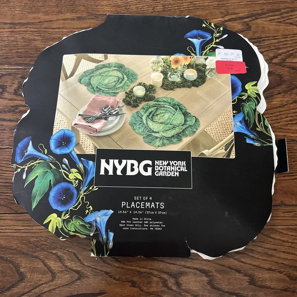 Cabbage Shaped Placemats Set Of 4 Vinyl 14.5
